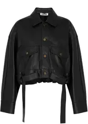 Darkpark Carter Cropped Leather Jacket - Black - S (UK8-10 / S) S (UK8-10 / S)