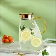 Glass Jug Water Carafe Glass Pitcher High Temperature Resistant Refrigerator Side Door Cold Kettle Household Teapot with Handle