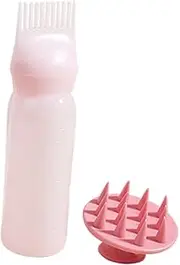 Vaguelly 2 Sets Hair Coloring Comb Bottle with Scalp Massager Root Applicator for Hair Oiling and Styling Easy Squeeze Design for Even Color Distribution