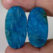 38.70 Cts Natural Amazonite Matched Pair Cabochon Gemstone For Earrings Supply