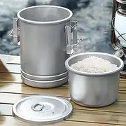 Camping Hiking Rice Cooker Outdoor Portable Picnic Cookware Stainless Steel Pot Multifunctional Travel Cooking Accessory, Open Fire Cookware, Outdoor steamer, Outdoor cooking, Rice Cookers