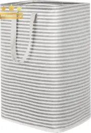 23.6'' Large Laundry Hamper Freestanding Water-Resistant Basket w/ Handles Grey