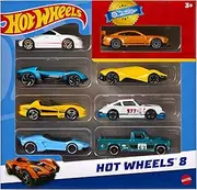 Hot Wheels, Set of 8 Basic 1:64 Scale Toy Cars and Trucks Includes 1 Exclusive Vehicle Released Throughout The Year Various Assortments Style May Vary HPV78