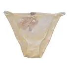 Savage x Fenty String Bikini Panty Size 1X White Curvy Foiled Embroidered Mesh