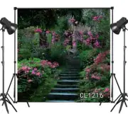 10x10ft Pavilion Arch Waterfall Landscape Background Vinyl Photography Backdrop
