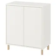EKET cabinet combination with legs, white/wood, 70x35x80 cm