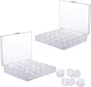 50 Pcs Transparent Plastic Sewing Machine Bobbins with Bobbin Case Brother Sing