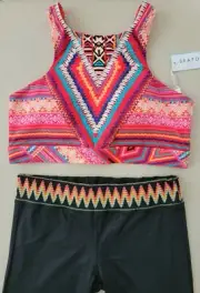 NWT Seafolly Desert Tribe Crop Top & Island Vibe 3/4 LEGGING, ( XL/US 12)