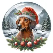 Sublimation Print Dachshund Christmas Claus Ready To Press Heat Transfer