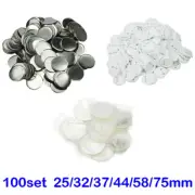 100Pcs New Badge Maker DIY Blank Metal/ABS Pin Badge Button Supplies