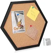 Operitacx Cork Board Hexagon Decor Bulletin Board for Wall Photo Display Decorative Tiles Mounting Hardware Included