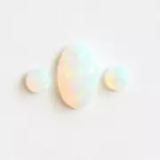 8x5 oval 3mm round 0.59ct set 3 Australian light opal natural solid stones
