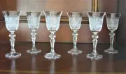 Bohemian Czech Crystal Set of 6 Cordial Glasses 60 ml/2Oz, Hand-cut Queen-lace