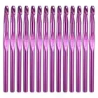 Crochet Hook Set, 14Pcs 10mm Aluminum Ergonomic Crochet Needle Purple