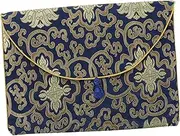 GARIOUANS Buddhist Scriptures Storage Pouch Brocade Bag for Jewelry Sundries Compact Portable Design with Chinese Knot Closure Ethnic Pattern for Travel Office