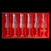 LOT - 6 Cristal d'Arques LONGCHAMP 14,5 cl Champagne Flûte Lead Crystal BNIB