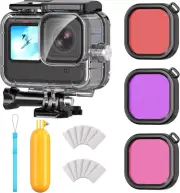 Waterproof Case with Dive Filters for Go Pro Hero 12 /Hero 11 /Hero 10 /Hero 9 B