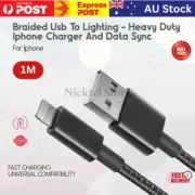 1M USB To iPhone Braided Cable Black Stylish for iPhone Charger & Data Transfer