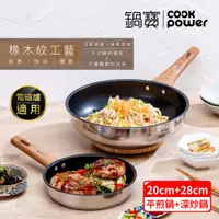 在飛比找PChome24h購物優惠-【CookPower 鍋寶】Nordic不鏽鋼不沾雙鍋組(2