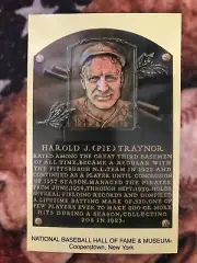 Pie Traynor Postcard- Baseball Hall of Fame Induction Plaque - Cooperstown Photo