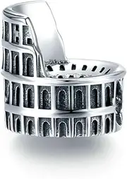 [Lamoony Charm] 925 Sterling Silver Roman Colosseum Charm Taj Mahal Charm Building Charm Art Charm for Pandora Charm Bracelet