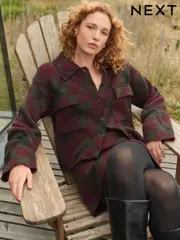 Burgundy Red Patterned Button Through Knitted Cardigan Jacket (B75071) | $41