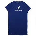 KANGOL 短T 寶藍 白大LOGO 長版 棉 女 (布魯克林) 6122100782