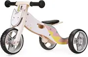 2-in-1 Balance Bike - Wooden Trike for Kids That Converts to Balance Bike - Lightweight Toddler Tricycle - Padded Adjustable Seat & Handlebars - Puncture Proof Wheels - Unicorn Design