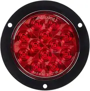 Maxxima Round 4" Red Stop/Tail/Turn with Flange Mount for Trucks and Heavy Duty