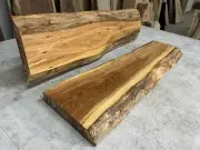 2 Pack Live Edge White Oak Shelves/Kiln Dried Shelf Wood/Rustic Oak Shelves