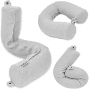 Dot&Dot Twist Memory Foam Travel Pillow for Neck Lumbar and Leg Support GRAY
