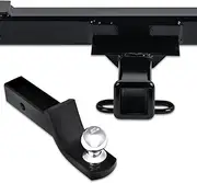 Armordillo Class 4 Trailer Hitch 2-Inch Receiver with Loaded Ball Mount|Compatible with 1988-2000 Chevy GMC C10 C-Series Truck / 1999-2000 Silverado Sierra Dual Exhaust|8735961|Tow Hitch|Gloss Black