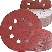 ZUYUEE 30PCS 125mm Sanding Discs 80 Grit,8-Hole Sand Paper,Sandpaper for Orbital Sanders