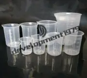 4x New Plastic Measuring Beaker Set 50ml,100ml,250ml,500ml