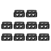10Pcs Alloy Spring Cord Lock Ends Toggle for Shoelaces Black 19.6x12.5mm
