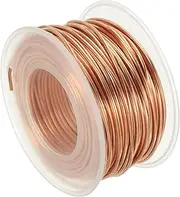 uxcell 68.9 Feet Solid Bare Copper Wire,16 Gauge 99.96% Pure Copper Wire 1.3mm Soft Beading Wire Metal Plant Stem Ties for Jewelry Craft (21m)