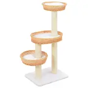 Cat Tree with Sisal Scratching Post Natural Willow Wood vidaXL
