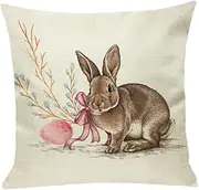 MERRYHAPY Easter Bunny Design Pillow Cover Decorative Pillow Protector for Bed Sofa
