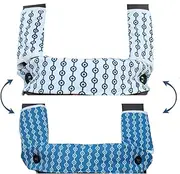 Drool and Teething Pad Reversible Organic Cotton 3-Piece Set Compatible with Ergobaby Four Position 360 Baby Carrier (Blue and White Circles)