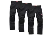 3 x Hard Yakka Mens Legends Cotton Drill Cargo Work Pants Y02202 - Black