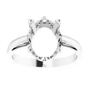 14K Gold Oval Cut Solitaire Ring Setting Scroll Style Ring Mounting