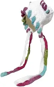 [RYZGOJV] Kids Winter Hat Knitted Hat, Unisex Kids Adults Children Hat Knitted Woolen Yarn Warm Keep Cap White, Multicolor, One Size