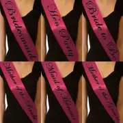 Hen Party Hotpink Satin Bride Sash Bachelorette Sashes Bridal Shower Hen Night Wedding PARTY 10col
