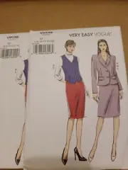 Vogue V9138 sewing pattern misses size 6-14, 14-22 jacket vest & skirt - suit