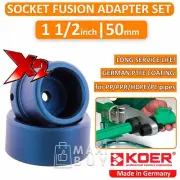 Socket Fusion Welding Adapter Set for Plastic Pipes 1 1/2 inch (50mm) x 2pcs