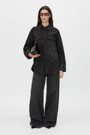 Blanca Oversized Denim Shirt in Soft Black - CAMILLA AND MARC® C&M