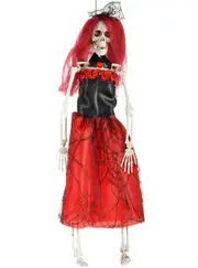 Hanging Elegant Skeleton Lady 41cm Halloween Decoration