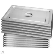 SOGA 6X Stainless Steel 1/1 Gastronorm GN Pan Full Size 2cm Deep Tray w/ Lid