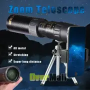 4K 10-300X40mm Super Telephoto Zoom Monocular Telescope with Tripod + Phone Clip