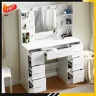 Vanity Table w/Lighted Mirror 10 LED Bulbs Makeup Dressing Table Dresser Desk